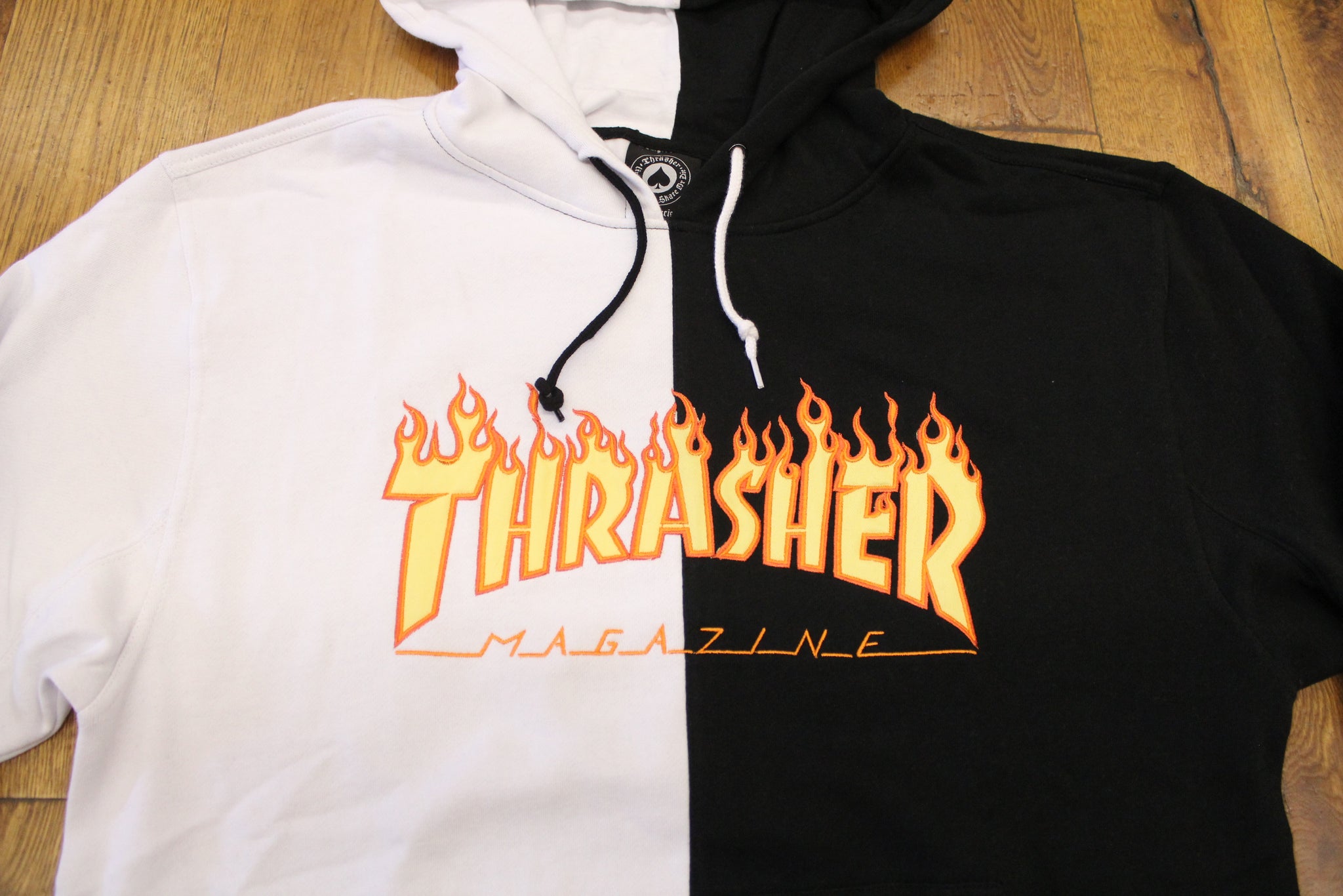 Thrasher Mag Embroidered Flame Split Color Hoodie